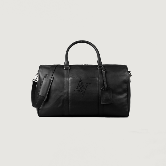 Darrio Black Leather Sports Bag