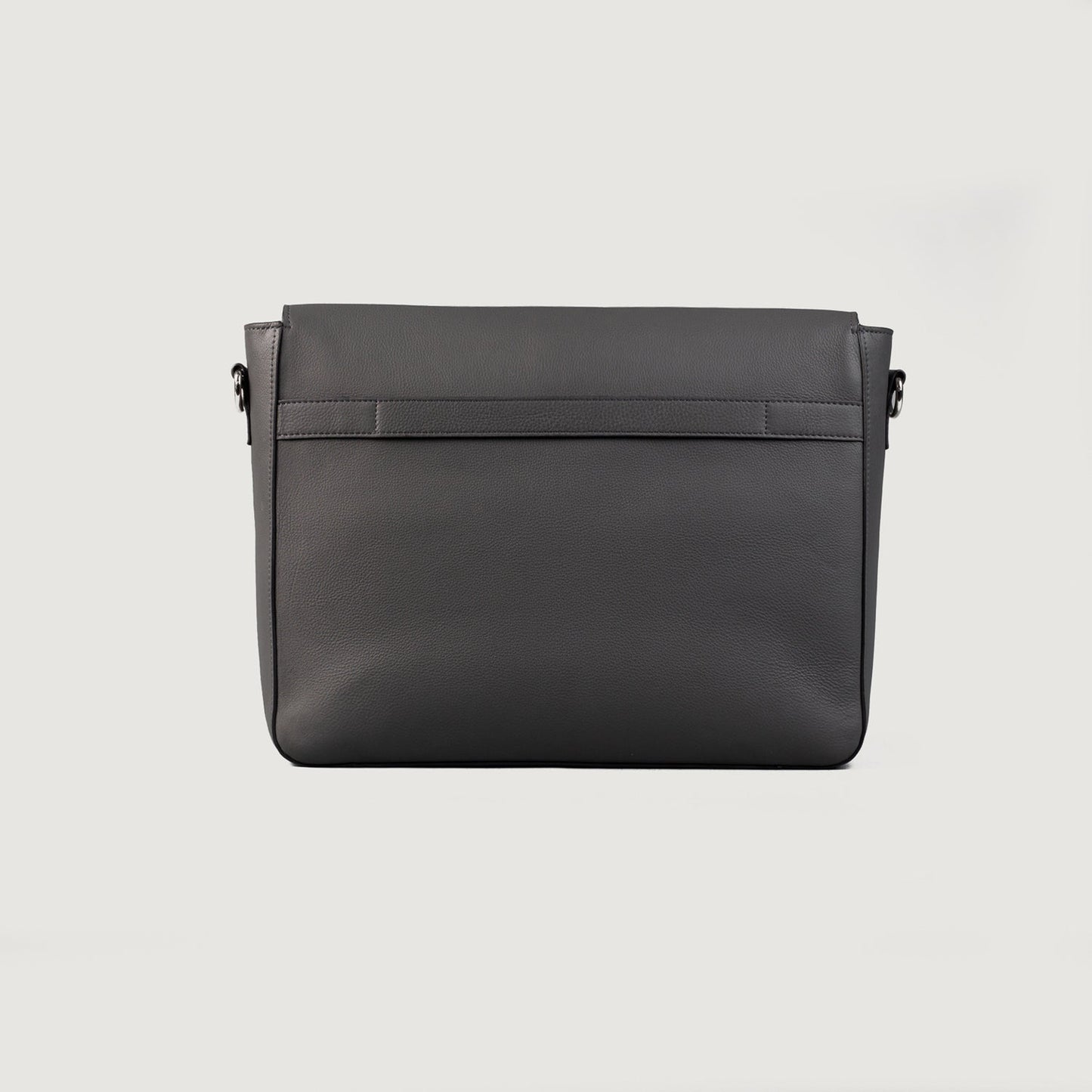 Charismatic gray leather shoulder bag
